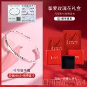 正品 银一芳竹银手炼女子开放9999纯银手炼青年银饰生日物礼可女制