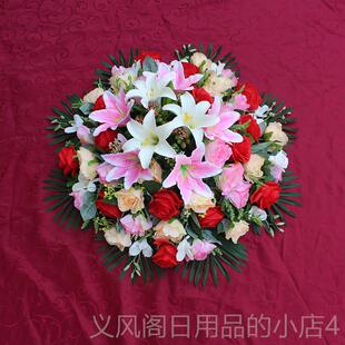 正品仿真圆桌花高酒店餐桌花电摆动店大档圆形中间桌面花艺摆件转