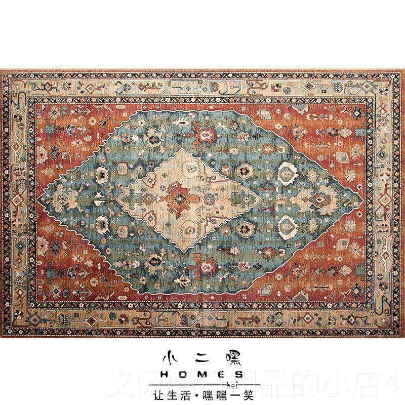 正品式加厚仿羊绒地毯美复古民族客厅茶几毯摩风洛床哥卧室边毯土