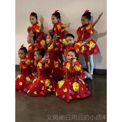正品花那儿样红童儿舞蹈演出女孩服蓬蓬裙表演第十届小荷风采歌唱