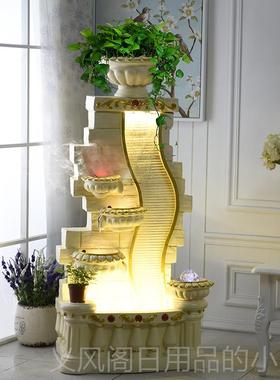 正品欧式大喷鱼池水客厅泉流水景家居装饰品摆设财风水轮水招幕墙