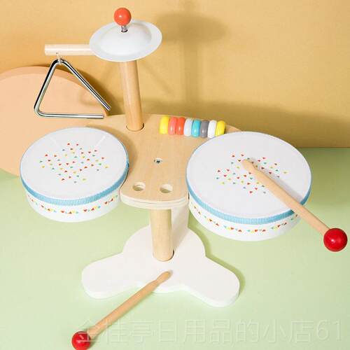 高档木制早教乐学儿者打击音乐台童敲琴架子鼓手拍鼓初儿童器益智