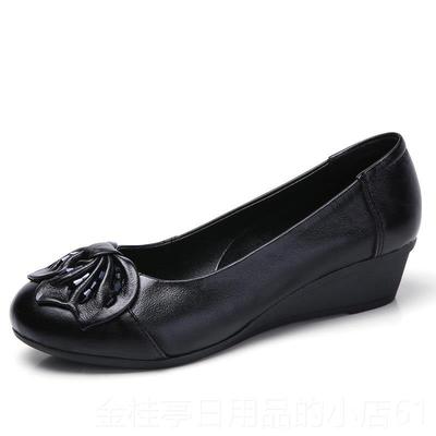 高档采购的产超级软底，非磨蚀，舒适的真皮女鞋，楔形跟，圆头休