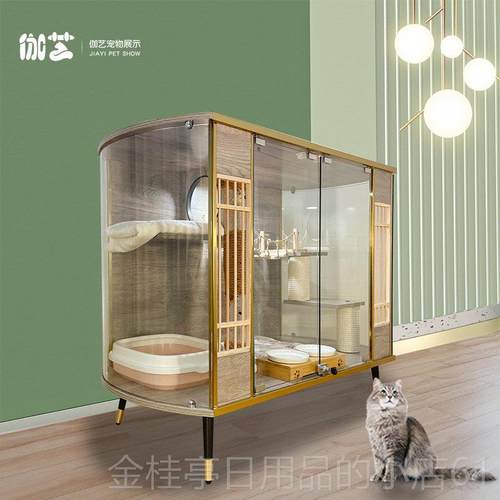 高档猫别墅全景大型间大空家用猫屋豪猫华咪木产房实柜子猫窝猫笼