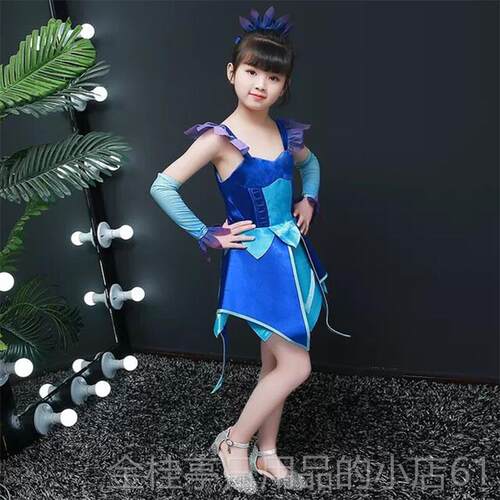 高档罗丽公主裙cos服童童装情灵冰公主的衣服女走童裙叶子秀儿可