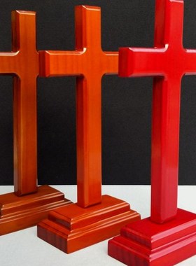 实木十字架摆件 木质工艺品客厅 桌摆装饰 时尚家人礼品 简约家居