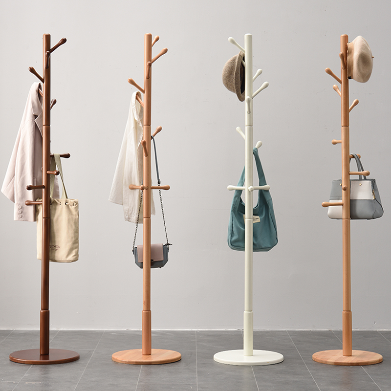 扬远挂衣架落地卧室实木衣帽架家用单杠式房间架子收纳挂衣架3012