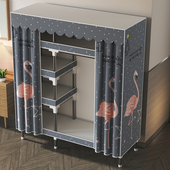 卧室加粗加厚结实出租房衣柜 衣橱 SGMW简易布衣柜 家用全钢架组装