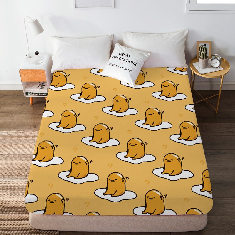 定制卡通懒蛋蛋床笠儿童可爱蛋黄哥家用床罩床上用品卧室单人床单