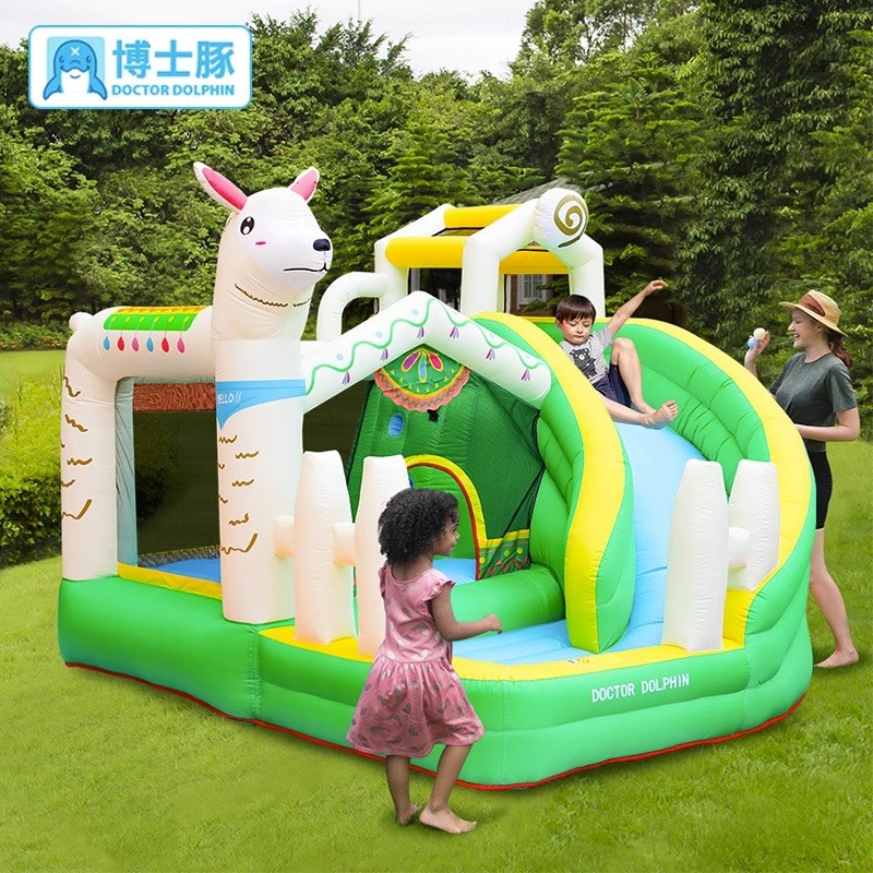 博士豚小羊儿童充气城堡室内小型蹦蹦床家用滑梯跳床淘气堡攀岩墙
