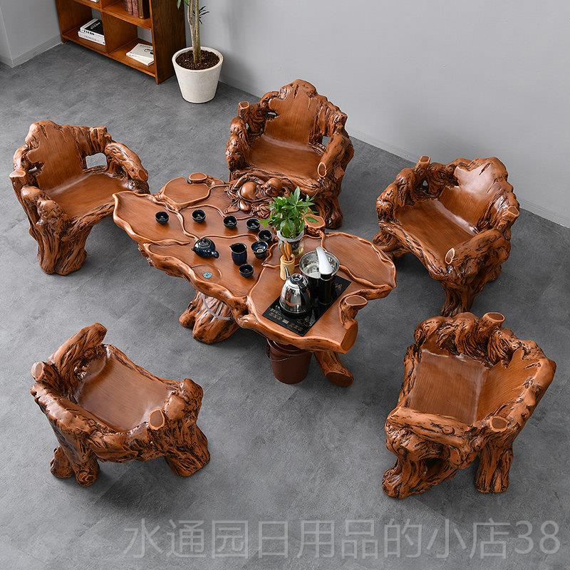 正品茶彷根雕茶桌组合具套装椅一体家用客厅台茶几小户型阳户外泡图片