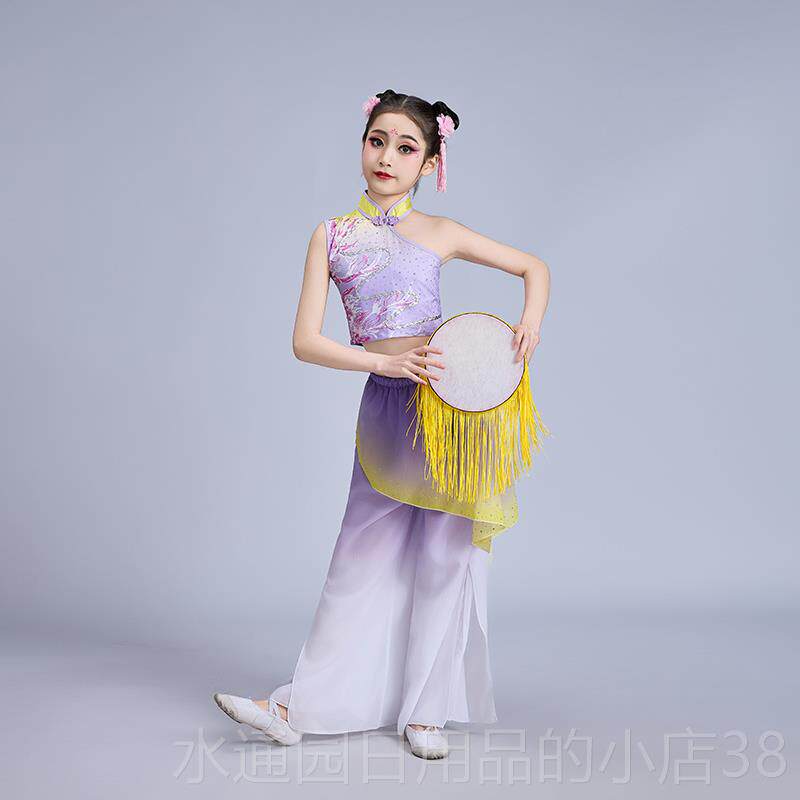 正品儿童典舞服装、南金钱鼓舞服装、春古舞服装、女元陵纤云月表