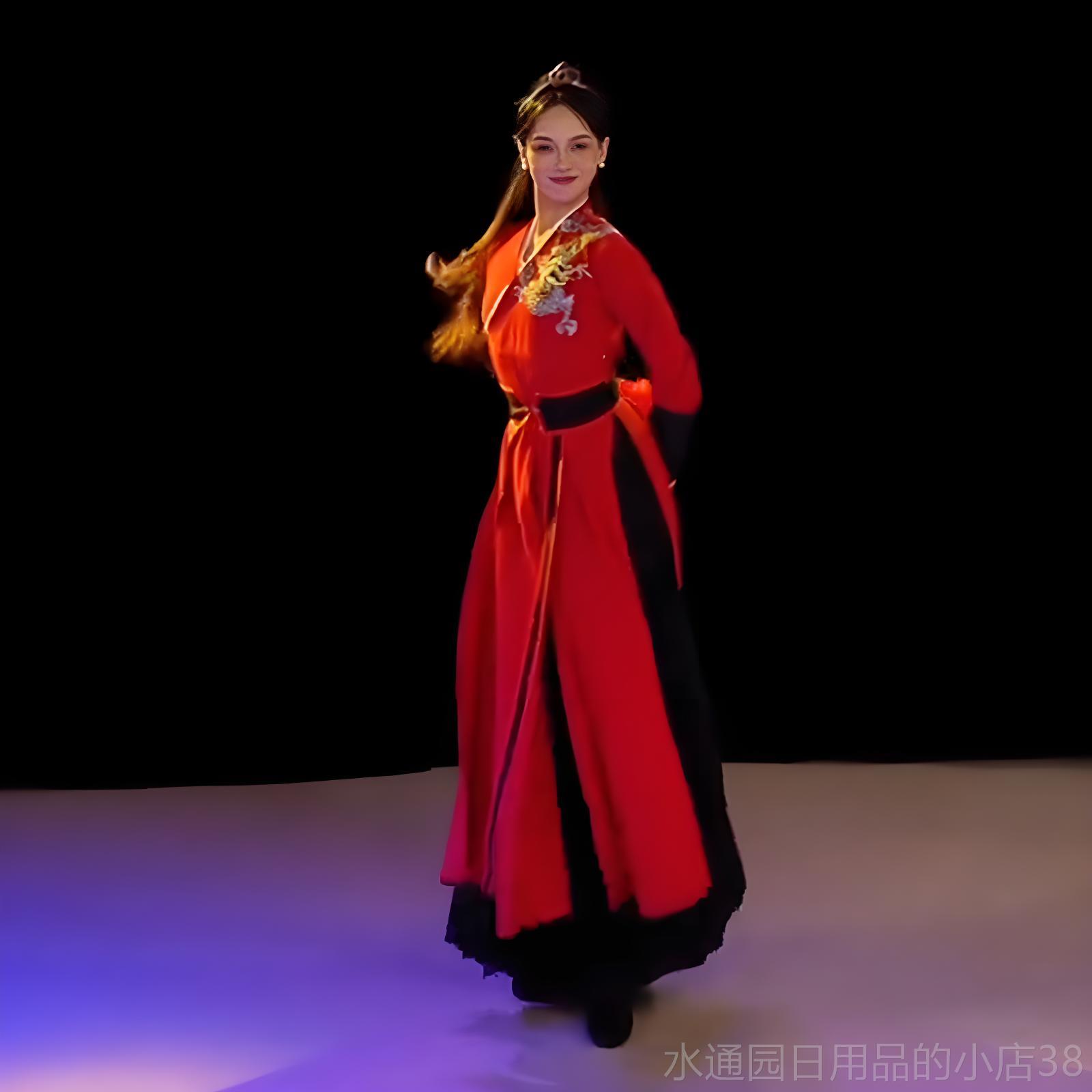 正品龙吟舞典蹈演出服成人服广场舞太极剑练功服古舞蹈雪服响扇表