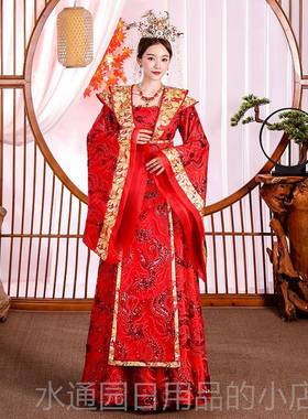 正品唐朝主古装公女红色宫廷古代嫁衣凤冠霞服帔戏服皇后服装汉杨