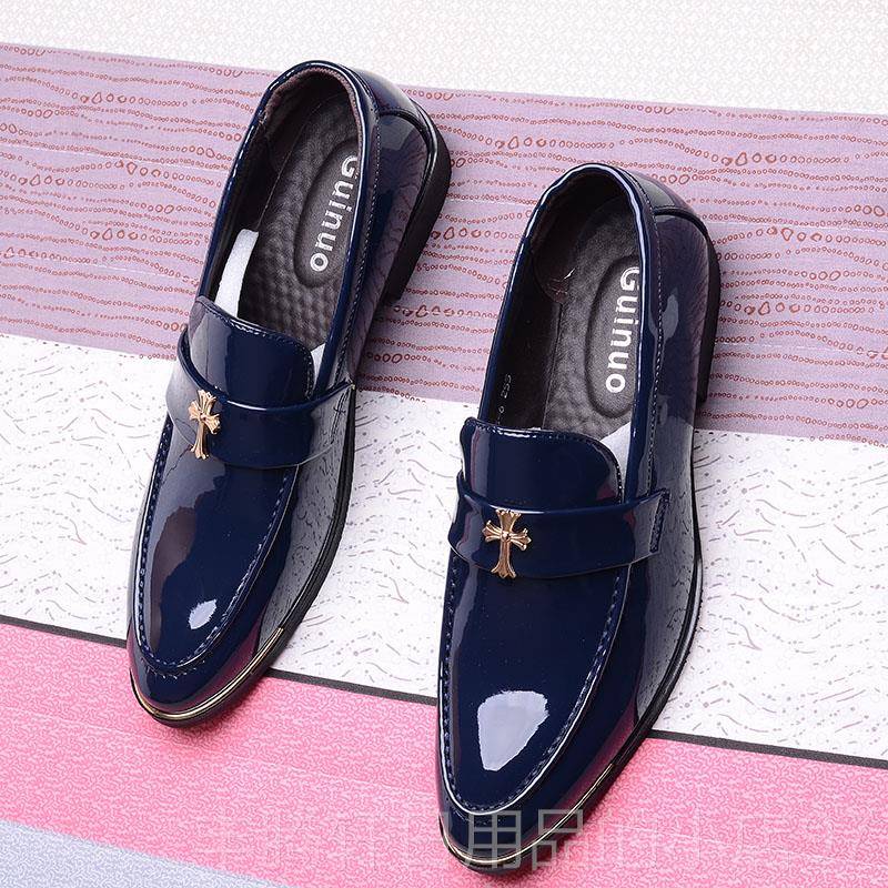 正品春夏季新款男青鞋年皮鞋男韩高版潮鞋英伦商务休闲生男子增发