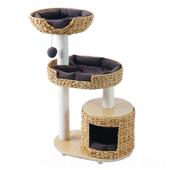 正品 出口德国木柱子藤编猫爬架猫实猫树剑麻猫窝抓多板猫跳台层猫