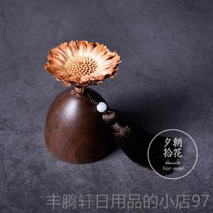 正品意实高档汽车木摆件莲花网红车香薰创载车内饰品装饰品香氛扩