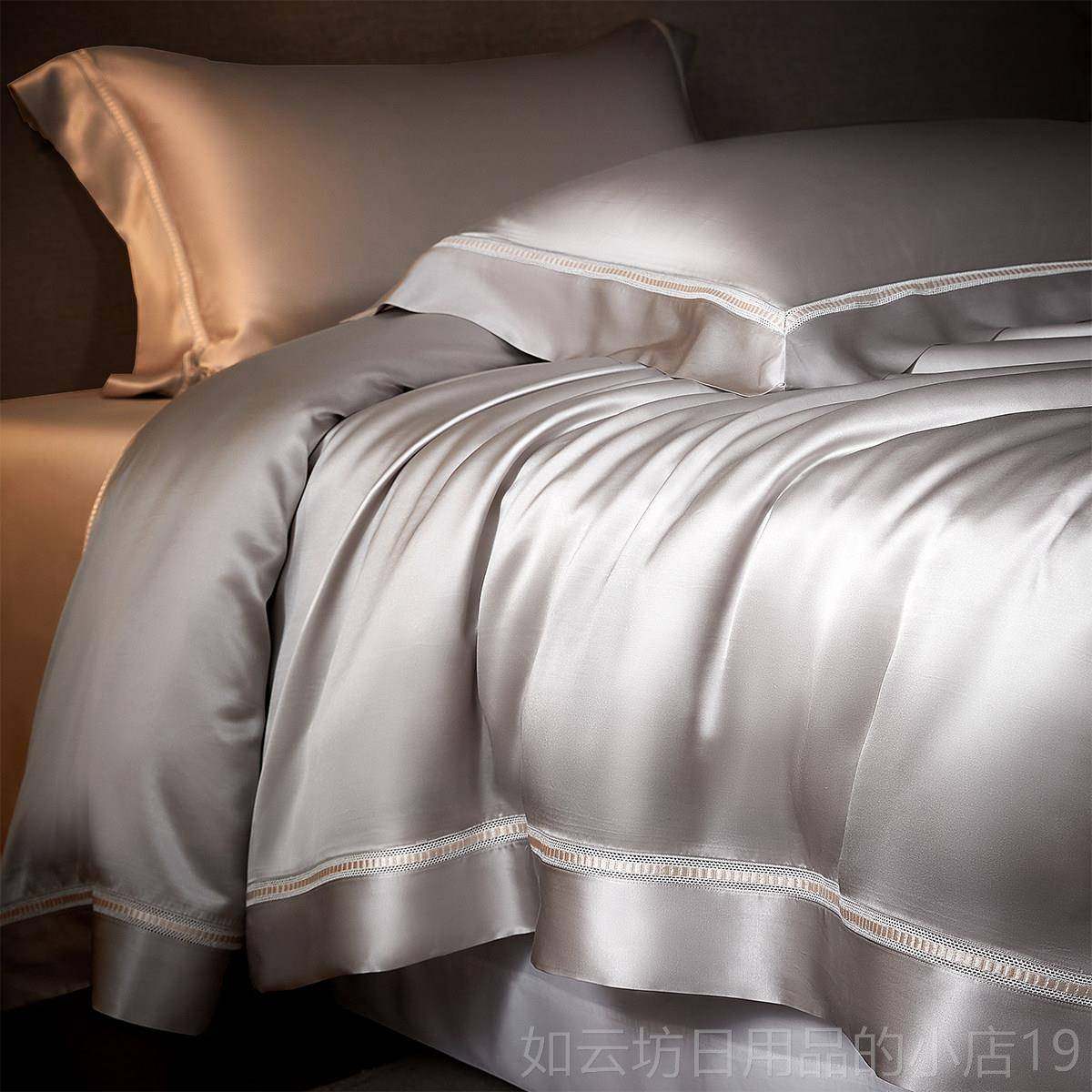 正品新经典丝绸四华套100%桑蚕丝纯色被套简近单易接豪裸睡天丝床,床上用品,床品套件/四件套/多件套,淘宝优惠券,粉丝福利购,淘宝优惠卷