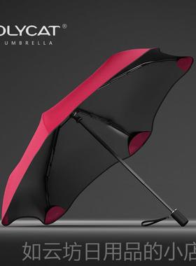 正品OLY伞CAT三折花型遮阳晒防紫外阳线太伞ins森系简约红色雨女