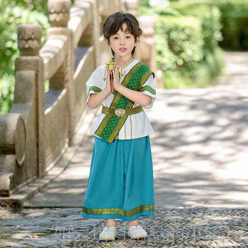 正品子儿童表演服装印度服装男族风格傣族舞蹈汉民幼儿园小学生儿