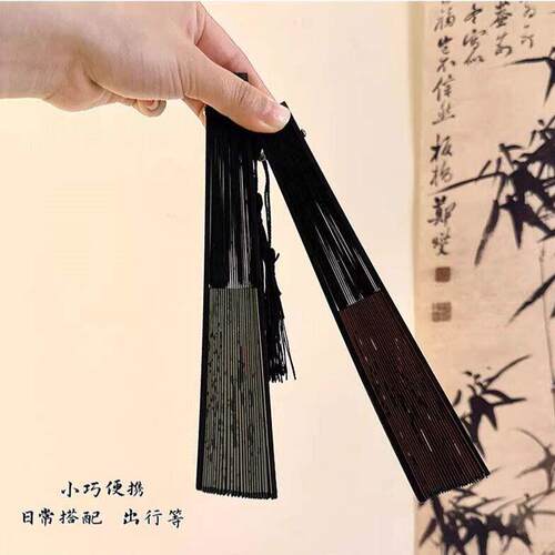 古风扇子折扇扇中携国风汉服女旗舞蹈跳舞随身袍折叠小可式00574