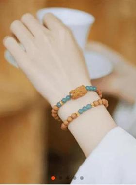 尽来不须归蓝水老山檀扎基拉姆手串双圈檀木手炼男女同款双面手绳