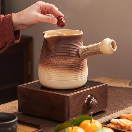 黑晶炉围炉煮茶器可干烧粗陶罐罐茶壶烤奶茶泡茶壶煮茶炉茶具套组