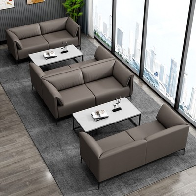 皮沙发办公室接待商务会客洽谈极简约现代茶几公司大堂休息区第候