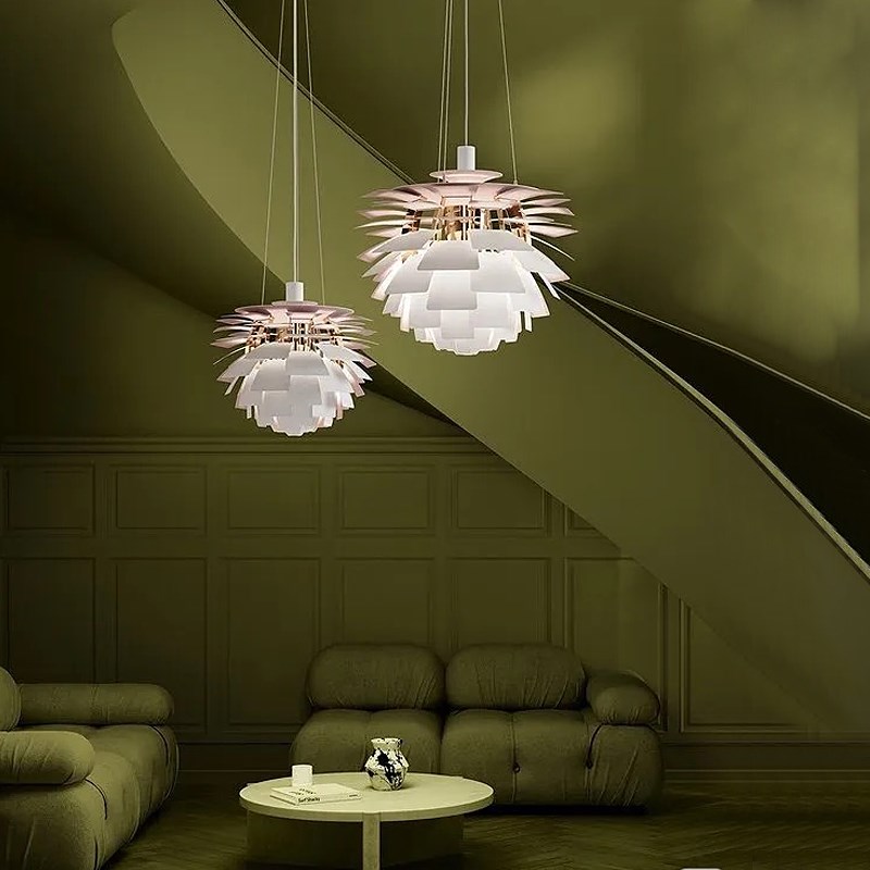 设计师ph松果吊灯现代客厅主卧个性粉色圆形卧室别墅艺术餐厅灯