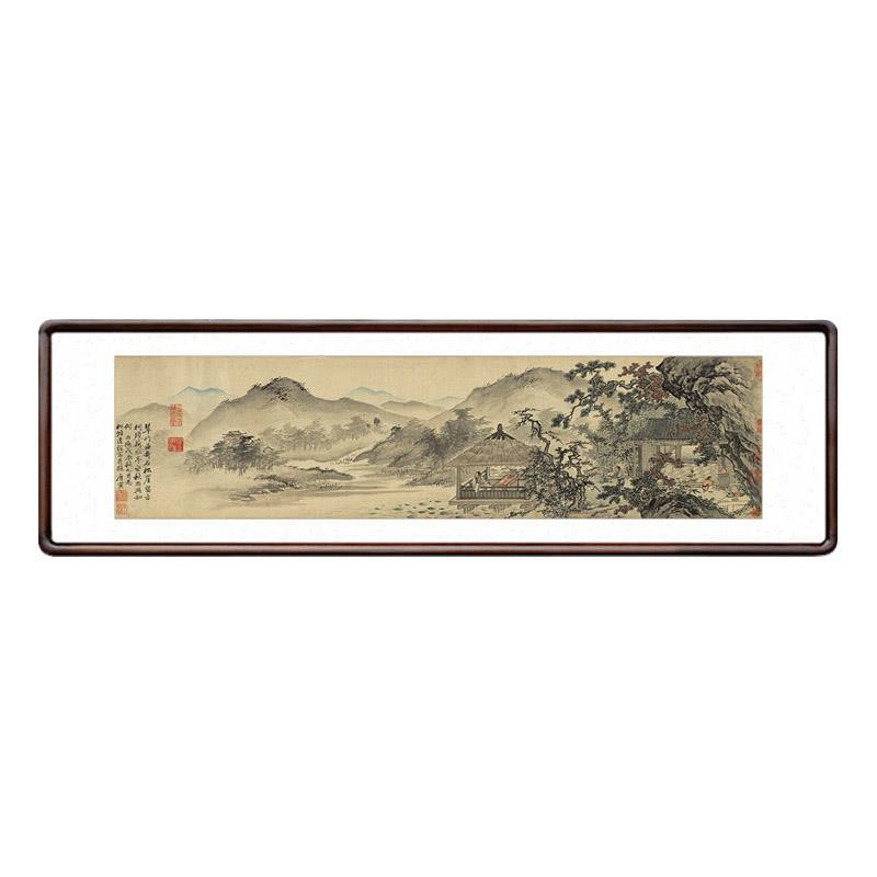 唐伯虎国画名家山水画中式客厅背景墙装饰画办公室定制挂画仿古画