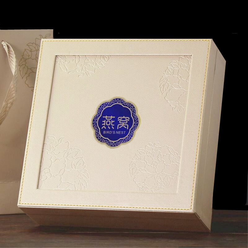 宝石蓝烫金高档香槟金皮盒燕窝包装盒100g250克500g燕盏礼盒盒子