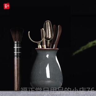 高档铁胎君子套装家用茶配件工具陶夫瓷功六茶勺茶夹道竹茶针摆件
