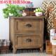 高档复古物田园床头柜实简编易小柜子40窄做旧藤收木纳储柜多功能