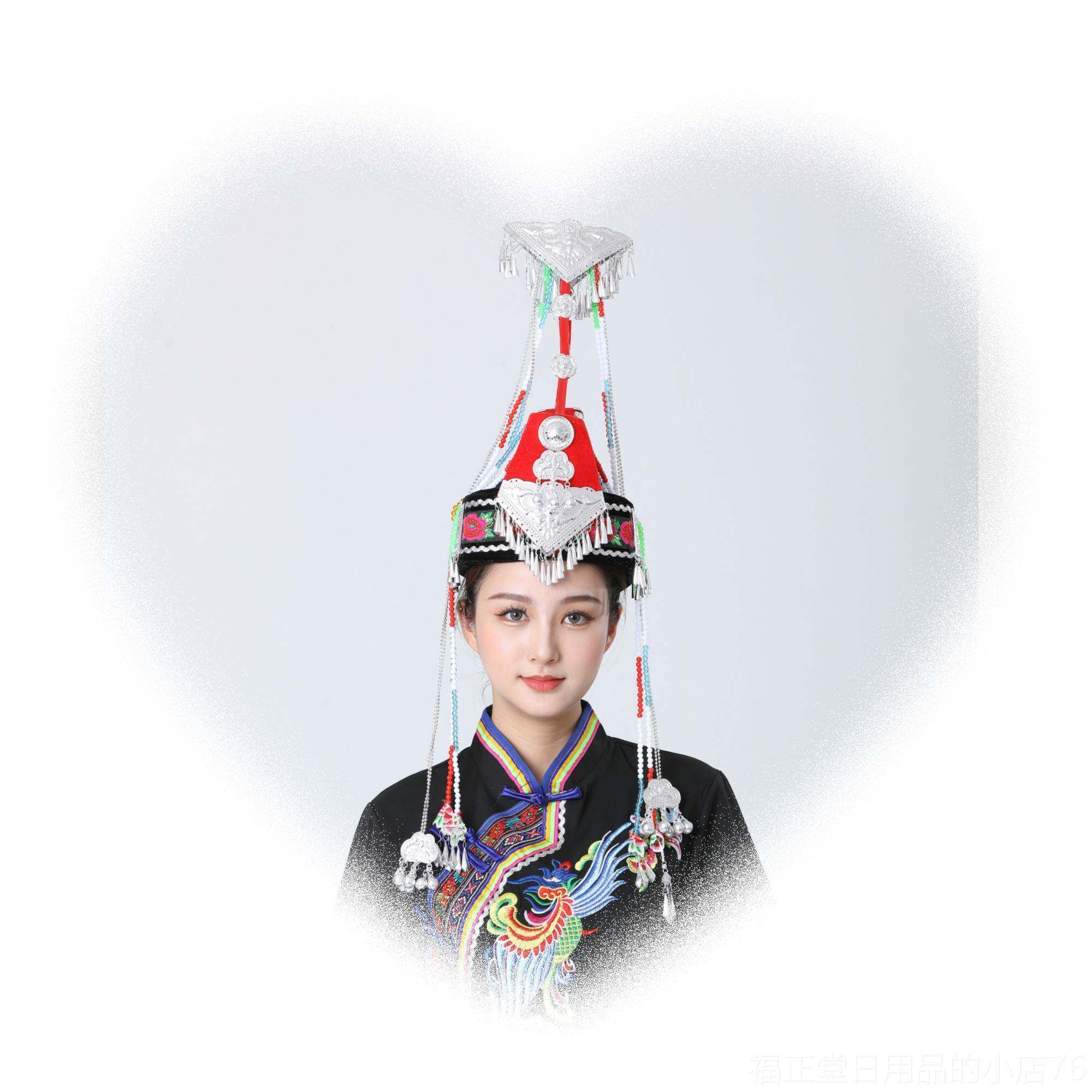 高档少数民族畲族服装女出服凤凰刺凤冠头饰舞蹈表服秋演绣冬季长