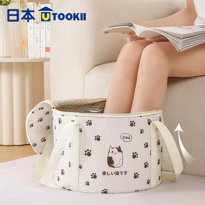 儿童泡脚桶家用过膝过小腿便携式泡脚专用袋子学生宿舍折叠足浴桶