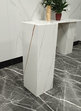 劳伦白金人造大理石装饰柱电视柜旁边落地摆件工艺品摆件底座摆台