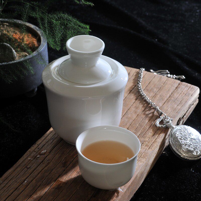 骨瓷温酒壶烫酒温水器中式纯白单人陶瓷酒壶酒具家用二两热酒暖酒