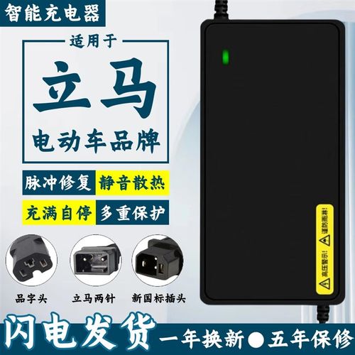 立马电动车电瓶充电器48V12AH60V20AH72V28-32立马国标两针非原装