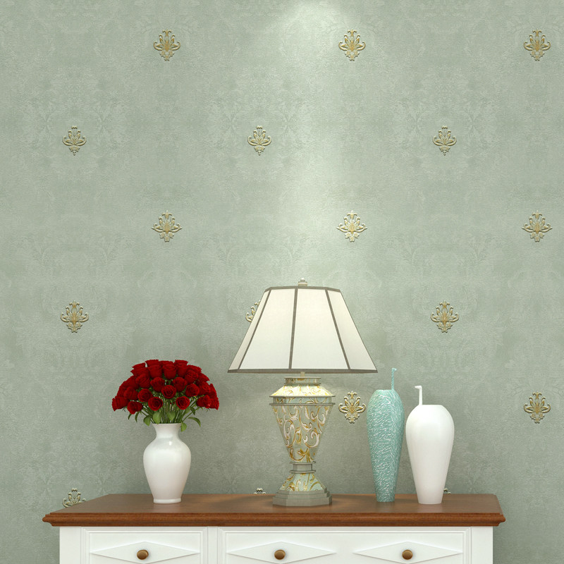 刺绣小碎花墙布无缝全屋高档定制家用卧室欧式电视背景墙客厅壁布