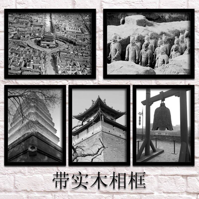 老陕西面馆装饰画饭店个性创意挂画特色小吃店西安老照片墙壁画