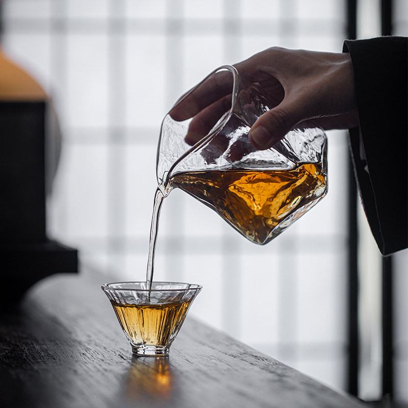 草木祠 加厚耐热高硼硅玻璃公道杯四方玻璃分茶器茶海匀杯大公杯