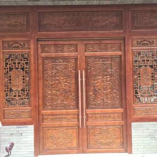 阳雕刻式 9705 仿古东门窗雕花门实木花格镂空木中格栅门实木家具装