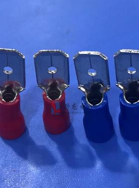 DD公1.252M50公预绝缘冷压端头接线端子插片红色护套1-000UNA只/