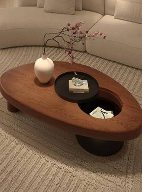 古风实木茶桌茶几厅家用意异形新客款简约户型设小计BWF师创民宿