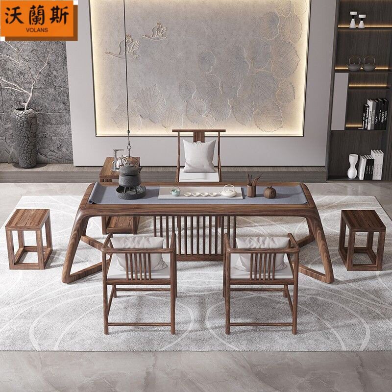 新中式泡茶桌椅组合茶艺茶道一体泡茶台全实木茶桌禅意茶室家具