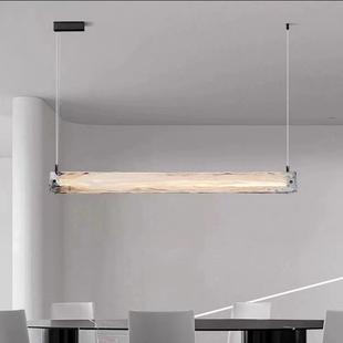 意式 云雾玻璃餐台厅吊灯轻奢一字饭桌岛台PEG长约条吧简灯LED照明