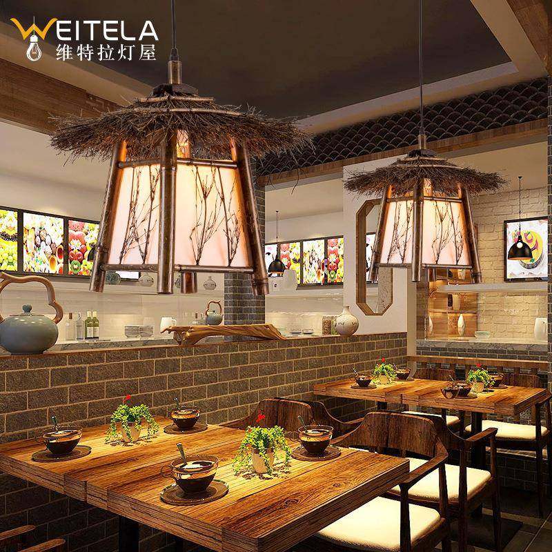 工厅业竹艺吊灯农家乐餐灯具民宿风室创意茶手202003编竹灯罩房子,家装灯饰光源,智能吊灯,淘宝优惠券,粉丝福利购,淘宝优惠卷