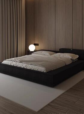 式米异形高低床头豆腐块榻软包布床布IHH艺床工业风地台床双榻人