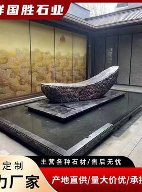 各种造型山黑色景观石曲阳RHV产黑石异流水石形石材