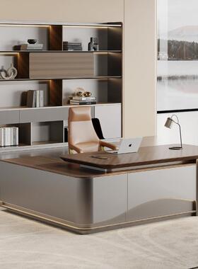 办桌公桌老板桌椅组合现代轻奢总裁事办公室董XPL长大班台脑桌书